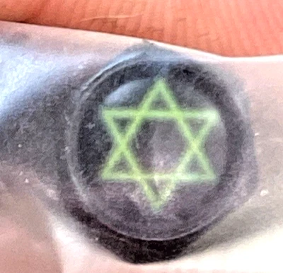 Tire Stem Valve Caps Star of David 6 Piece Covers Black with Logo New - Image 1 of 2