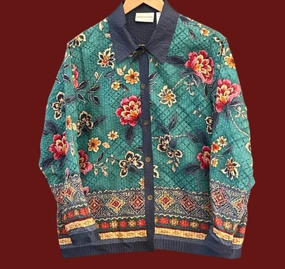 Chaqueta Alfred Dunner Acolchada Estilo Boho Floral Estampado Folclórico Botón Delantero Prendas Exteriores Foto 1 de 4