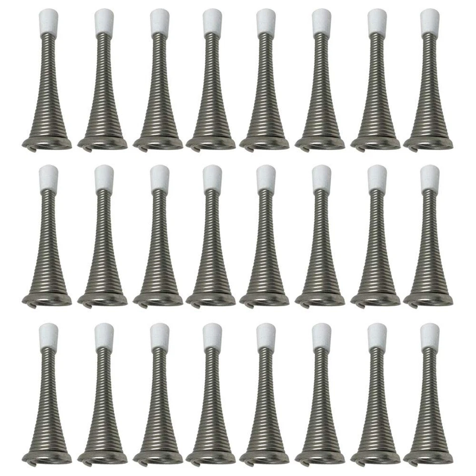 Litepak Spring Door Stop 3" Premium Heavy Duty Stopper Steel w/Plastic Bumper...