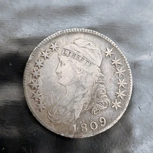 1809 Capped Bust Half Dollar 50C O.103 VF Detail US Silver Coin Roughness - Picture 1 of 4