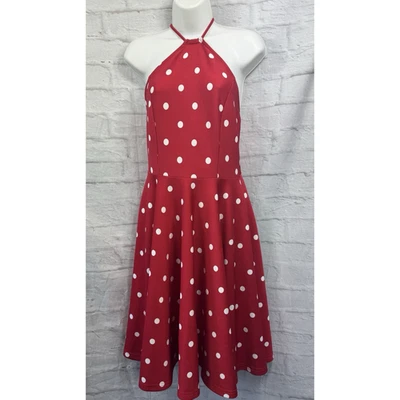 Body Flirt Botique Summer A-Line Dress Red & White Dots Party Size S 10 Casual - Image 1 of 4
