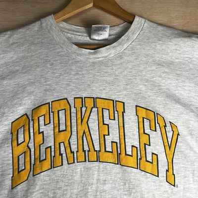 VTG 80s UC Berkeley Cal Spellout T Shirt Adult XL Heather Gray Oneita USA Made - Image 1 of 4