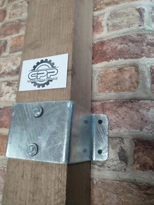  Fence Post To Flat Wall Fixing Brackets 3"x3" 75 95 100 mm Wall Band Timber - Image 1 of 4