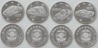 Japan 4x 100 Yen Gedenkmünzen 2016 50 Jahre Shinkansen unz.
