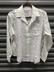Frank & Eileen Small Eileen White 100% Linen Button up Shirt Retail $228 NWOT - Picture 1 of 6