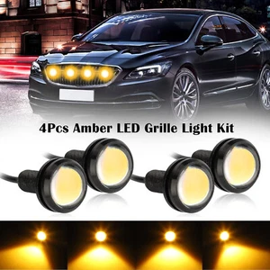 4Pcs Universal Raptor Style Amber LED Grille Lighting Kit For Truck SUV Ford SVT - Picture 1 of 9