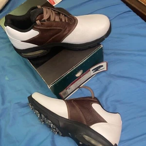 Nike AIR Sport Performance Golf Shoes Size 8.5 Men’s  Brown LEATHER White Saddle - Picture 1 of 6