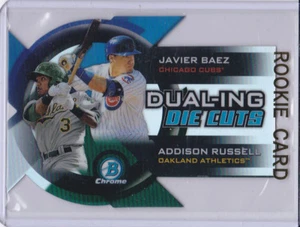 JAVIER BAEZ & ADDISON RUSSELL Chicago Cubs RC Chrome DUALING DIE-CUT ROOKIE CARD - Picture 1 of 2
