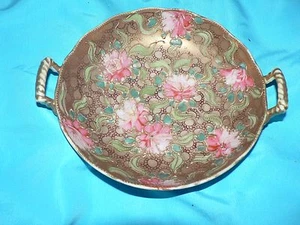 Antique Vintage Royal Hinode Nippon Porcelain Bowl Handle Handpainted Gold Guilt - Picture 1 of 3