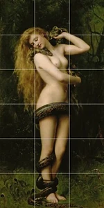 Panel de cerámica mural/mosaico de azulejos de John Collier Lilith - John Collier estampado en pared - Imagen 1 de 3