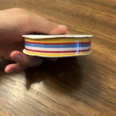 Dashes Dots &Checks/Ribbon Ruban/5/8 in 16mm/ 3 yards -2.74 meters - Image 1 of 4