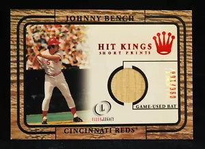 JOHNNY BENC 2001 Fleer Legacy Hit Kings #10 HOF Game Used Bat / 100 Short Prints - Picture 1 of 2