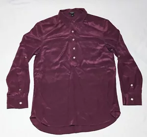 Ann Taylor Pflaume Seide 1/4 geknöpft Seidenbluse Größe Small - Bild 1 von 9