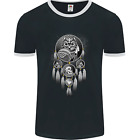Bring The Nightmare Tribal Owl Skull Gothic Mens Ringer T Shirt Fotl