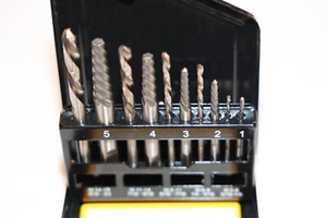 Screw Bolt Extractor Set 10Pc + Drill Bits 63987 High Carbon And Steel |A2 - Picture 1 of 5