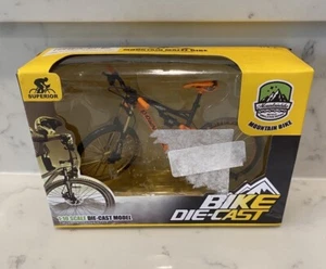BICICLETA DE MONTAÑA FUNDIDA A PRESIÓN ESCALA 1:10 SUPERIOR ~ NARANJA Y NEGRA NUEVA EN BOC - Imagen 1 de 5