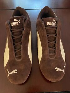 Puma Men's 14 Athletic Training Sneakers Brown Cream Suede Speed Cat