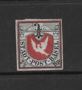 SUIZA SCOTT 3L1 COMO NUEVA EN MUY BUEN ESTADO - 1845 2,5 rp FALSIFICACIÓN DE PALOMA DE BASILEA TRICOLOR - Imagen 1 de 2