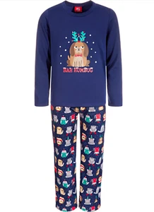 FAMILY PAJAMAS Little Kids' Bah Humbug Dogs Pajama Set XS X-Small (4-5) Blue - Picture 1 of 3