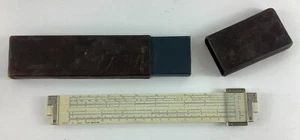 Vintage Sun Hemmi Bamboo Slide Rule No. 256 Japan w/Protective Hard Case - Picture 1 of 14