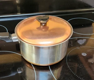 Vintage Ecko Flint Sauce Pan with lid 3 Quart Stainless Steel Copper Bottom - Picture 1 of 8