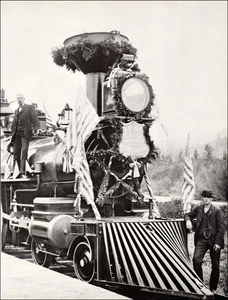 1968 Vintage Print North Pacific Railroad Front Train Decorated 1800s Railway - Bild 1 von 3