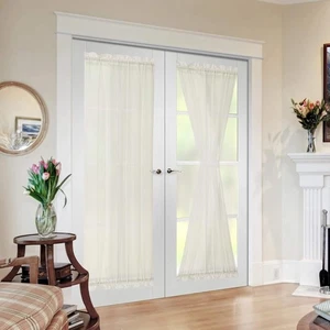 Cortinas transparentes puerta francesa para patio delantero trasero 54"x72" marfil 2 paneles - Imagen 1 de 9