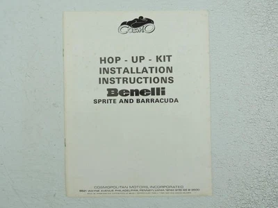 Kit de instrucciones Benelli 250 Motobi Sprite Barracuda Hop Up años 60 vintage L14643 Foto 1 de 4