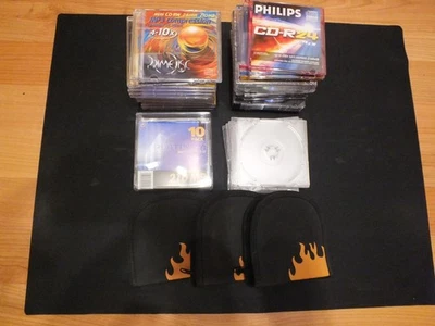 Konvolut Mini CD-R 8cm 80mm 210MB + Aufbewahrung: sechs Slimcase,  drei Taschen - Bild 1 von 4