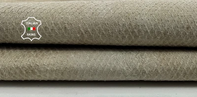 KHAKI VINTAGE LOOK SNAKE PRINT ON Thick Soft Lambskin Leather 5+sqf 1.1mm #C6690 - Image 1 of 4