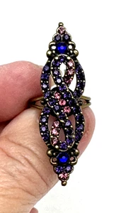 Lovely Michal Negrin Crystal Ring Women's Adjustable #825# - Picture 1 of 8