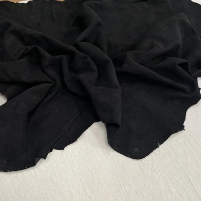 Avetco BLK Lambskin Suede 5-8 Sq Ft Good Grade Soft Garment Quality Lamb Hide - Image 1 of 4