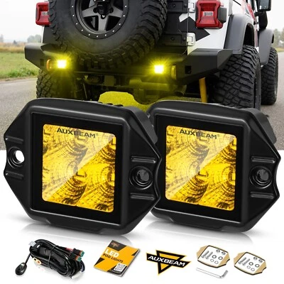 Barra de luces de trabajo LED de montaje empotrado AUXBEAM 3,5" parachoques trasero vainas inversas conducción niebla Foto 1 de 4