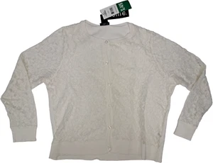 ZUNIE Girls Long Sleeve Button Down Blouse Lace Ivory Size XL 14/16 NWT - Picture 1 of 2