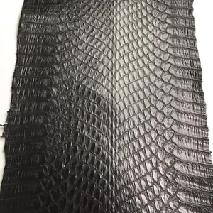 Cobra Snake Skin Snakeskin Tanned Leather Hide Snake Fabric Craft Supply Black - Picture 1 of 5