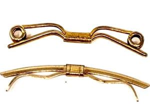 Kremenz & Manleigh Vintage Collar Bar Clips Gold Tone USA Retro Lot 2 Signed - Picture 1 of 9