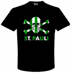 St Pauli & Celtic Skull & Crossbones Friendship T-Shirt Adult Sizes 100% Cotton - Imagen 1 de 3