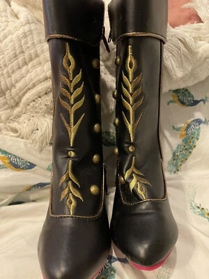 Disney Store Frozen Anna Botas con Cremallera Nuevas Niñas Jóvenes Talla 7/8 Foto 1 de 4
