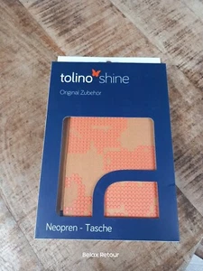 Tolino Shine Neopren Tasche Florale Grafik, orange - Bild 1 von 6