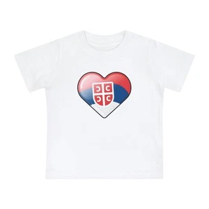 Srce zastava, Serbia Srbija Funny and Cool Baby Toddler Short Sleeve T-Shirt - Picture 1 of 5