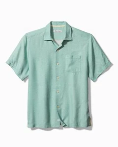 $125 Tommy Bahama Viaje Geo Campamento Camisa Silla de Césped de Seda Talla L - Imagen 1 de 1
