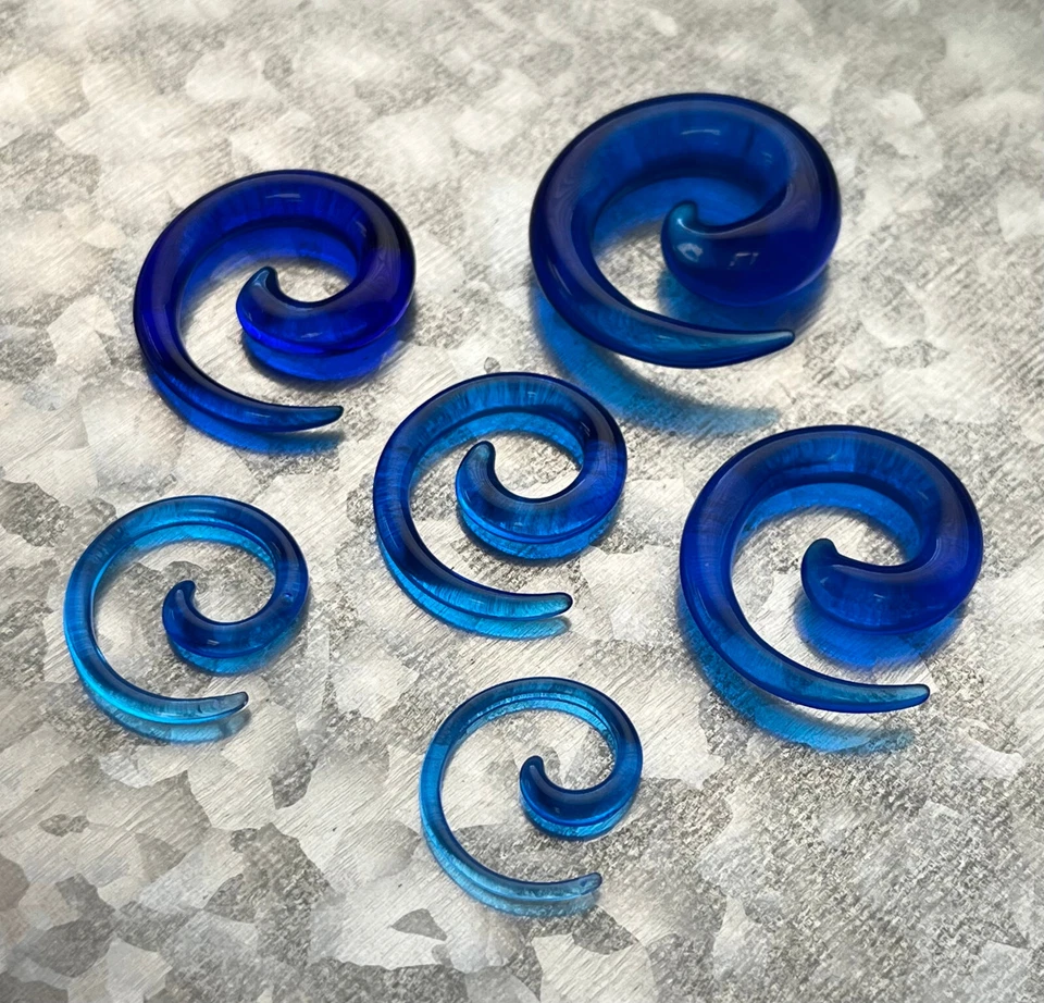 PAR Neón/Transparente/Color Sólido Espiral Conos Enchufe Medidores de Oreja Foto 1 de 1