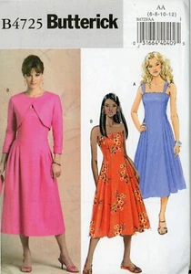 Vestido Misses y patrón Butterick encogido de hombros B4725 tallas 6-12 fácil de coser sin cortar - Imagen 1 de 2