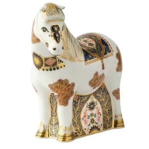 Royal Crown Derby Old Imari Solid Gold Band Shetland Pony Paperweight - Ltd Ed - Picture 1 of 2