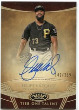 2019 Topps Tier One Talent Autographs #TTAFV Felipe Vazquez Auto 142 /299 - NM