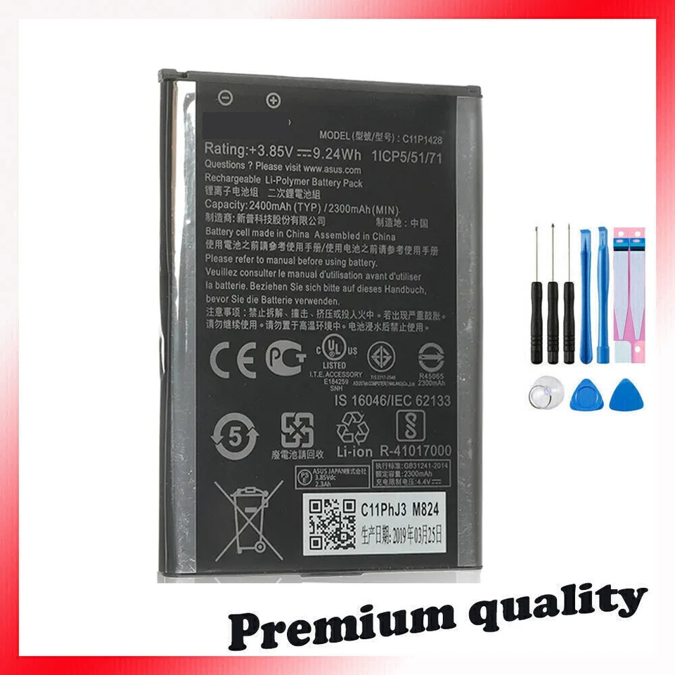4400mAh C11P1428 Battery For Asus Zenfone 2 ZenFone2 Laser 5" ZE500KL +Tools - Image 1 of 1