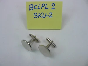Men's Cufflinks Round, Stainless Steel - Picture 1 of 2