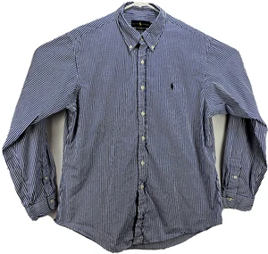 Camisa Ralph Lauren Para Hombre Talla XLrg L/S Abotonada Ajuste Personalizado Azul/Blanco Rayas - Imagen 1 de 10