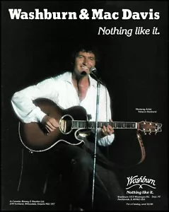 Mac Davis 1983 Washburn Monterey Artist Guitarra Acústica Anuncio 8 x 11 - Imagen 1 de 3