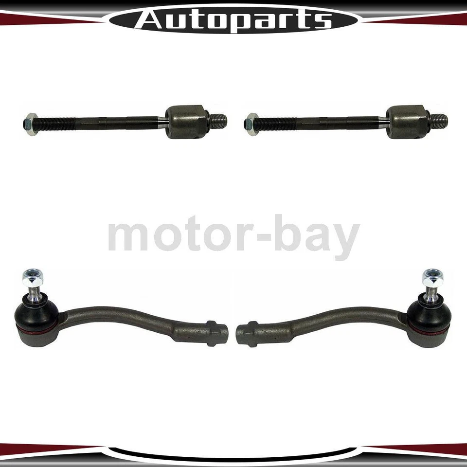 Extremo de barra de amarre interior exterior 4 piezas para Hyundai Accent 2006 2007 2008 2009 2010 2011 Foto 1 de 4